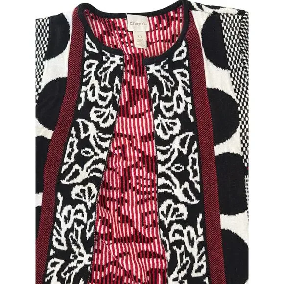 Chico’s Knit Multi Pattern Cardigan. Size 0 - Picture 2 of 4